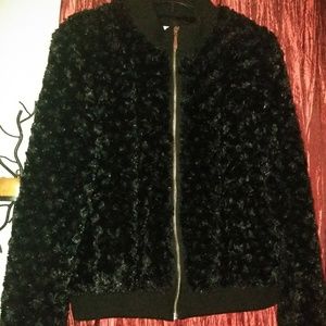 Furry bomber jacket